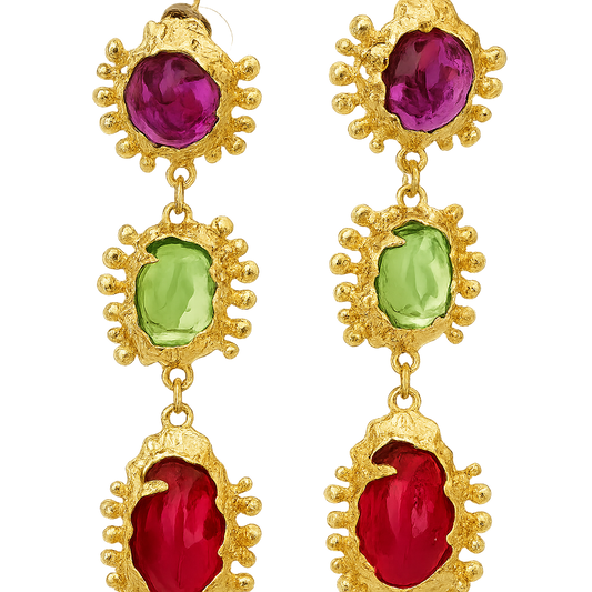 Aretes bugambilias largos