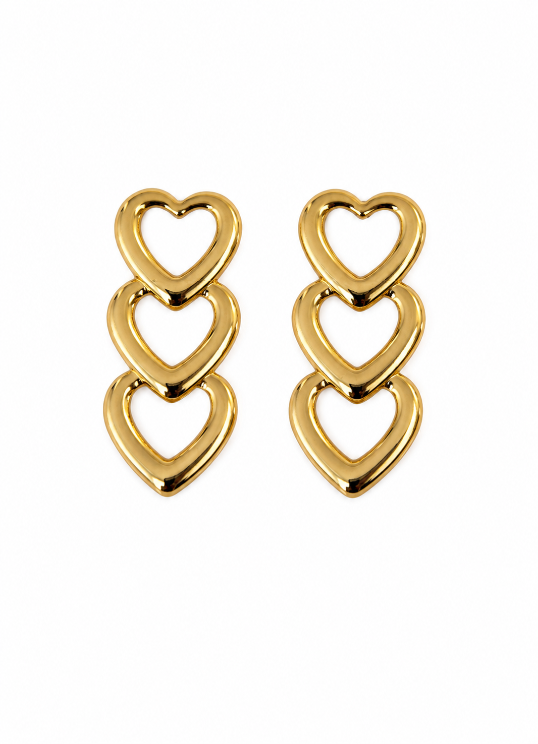 Aretes triple corazón