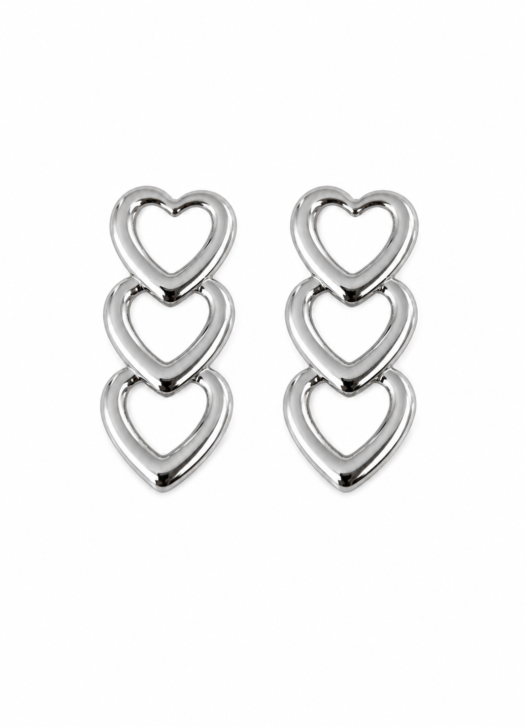 Aretes triple corazón