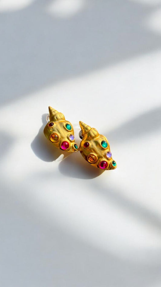 Aretes caracol con colores