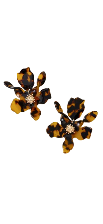 Aretes de flor animal print