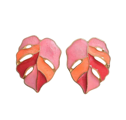 Aretes hojas pastel
