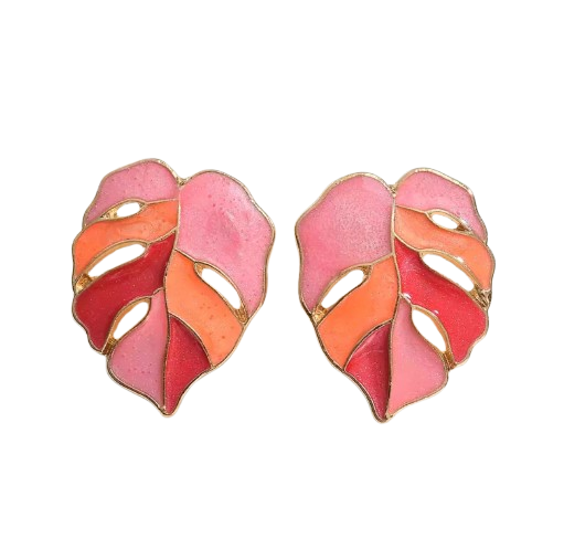 Aretes hojas pastel
