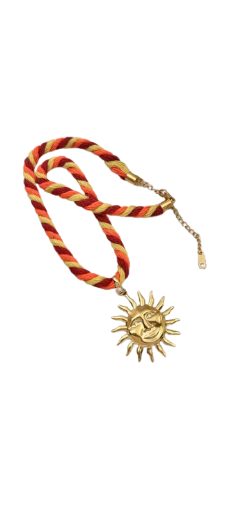 Collar sol con correa de hilo