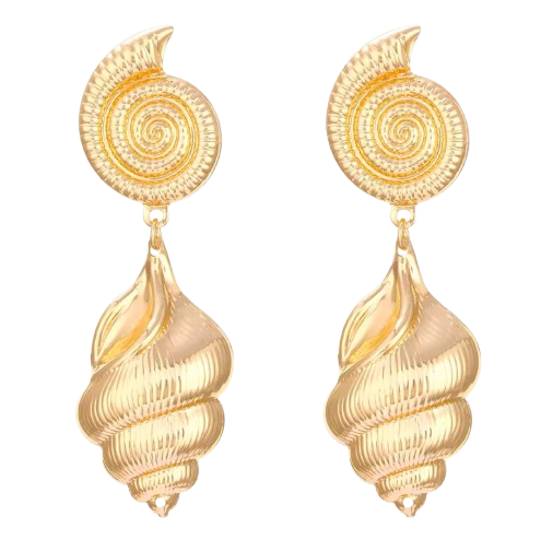 Aretes caracol largos