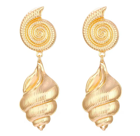 Aretes caracol largos